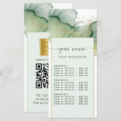 Watercolor Saliegroen goud Prijslijst Menu (Voorkant / Achterkant)