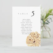 Watercolor Sand Dollar 5x7" Wedding Seat Chart (Staand voorkant)