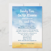 Watercolor Sandy Toes Trouwreceptie Kaart (Voorkant)