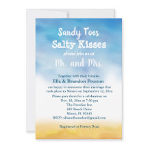 Watercolor Sandy Toes Trouwreceptie