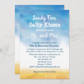 Watercolor Sandy Toes Trouwreceptie Kaart (Voorkant / Achterkant)