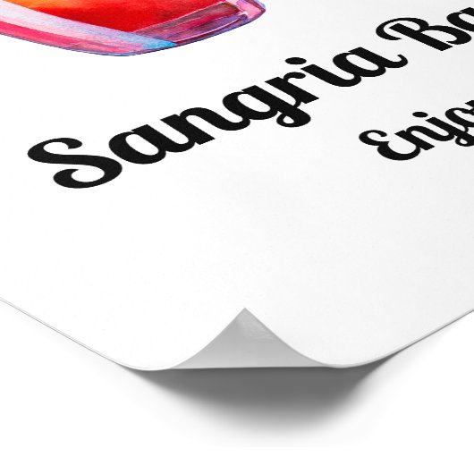 Watercolor Sangria bar. Wedding alcohol drinks Poster (Hoek)