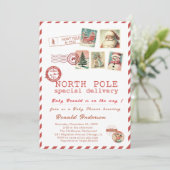 Watercolor Santa Baby Winter  Baby Shower mom-to-b Kaart (Staand voorkant)