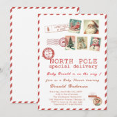 Watercolor Santa Baby Winter  Baby Shower mom-to-b Kaart (Voorkant / Achterkant)