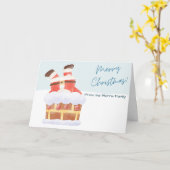Watercolor Santa Christmas Card Customizable  Kaart (Gele Bloem)