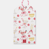 Watercolor Santa Christmas Cocktail Party Cadeaulabel (Achterkant)