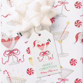 Watercolor Santa Christmas Cocktail Party Cadeaulabel