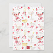 Watercolor Santa Christmas Cocktail Party Kaart (Achterkant)