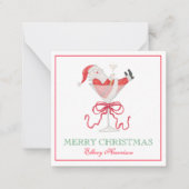 Watercolor Santa Christmas Cocktail Party Notitiekaartje (Voorkant)