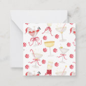 Watercolor Santa Christmas Cocktail Party Notitiekaartje (Achterkant)