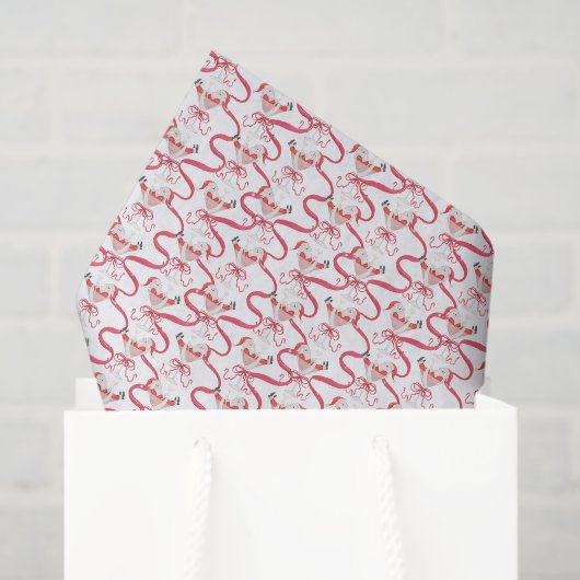 Watercolor Santa Christmas Cocktail Party Tissuepapier (Cadeauzakje)