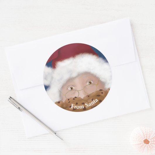 Watercolor Santa Christmas Ronde Sticker (Envelop)