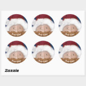 Watercolor Santa Christmas Ronde Sticker (Vel)