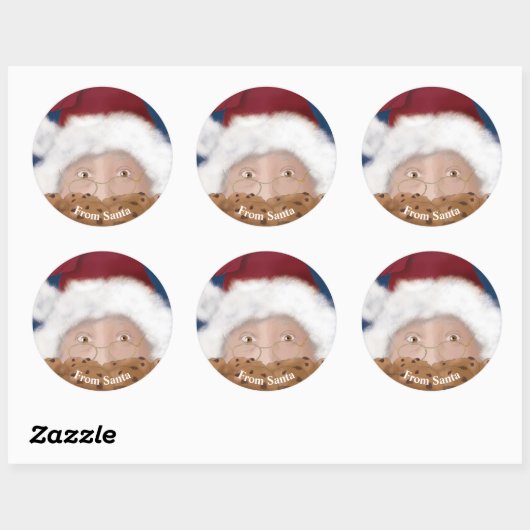 Watercolor Santa Christmas Ronde Sticker (Vel)
