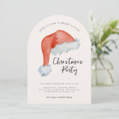 Watercolor Santa Hat | Merry Little Christmas  Kaart (Staand voorkant)