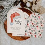 Watercolor Santa Hat | Merry Little Christmas  Kaart