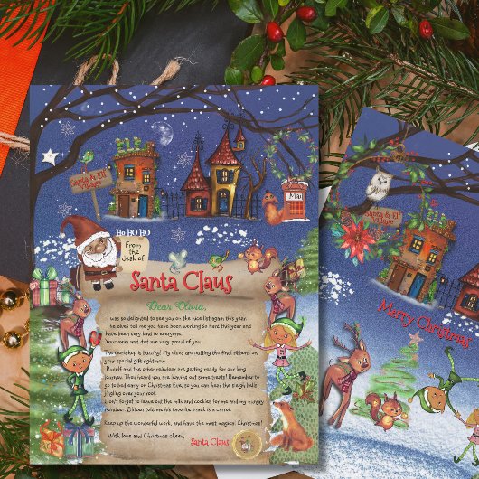Watercolor Santa Letter from North Pole | Village