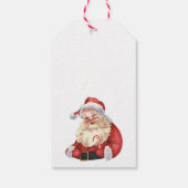 Watercolor Santa Red Check Christmas COOKIES Cadeaulabel (Achterkant)