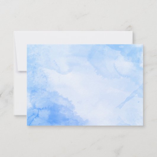 Watercolor Santorini  Destination Wedding RSVP (Achterkant)