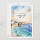 Watercolor Santorini Kust Kaart (Voorkant)