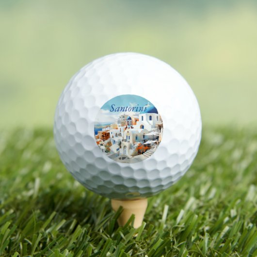 Watercolor Santorini Oia Golfballen (Insitu Shirt)