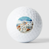 Watercolor Santorini Oia Golfballen (Voorkant)