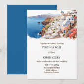 Watercolor Santorini trouwuitnodigingen Kaart (Voorkant / Achterkant)