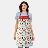 Watercolor Sashimi Pattern White Red Schort (Gedragen)