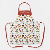 Watercolor Sashimi Pattern White Red Schort (Voorkant)