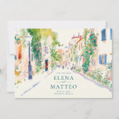 Watercolor Save the Date Provence Dorp (Voorkant)