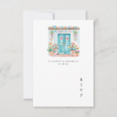 Watercolor Sayulita Mexico | Huwelijksreactie QR C RSVP Kaartje (Voorkant)
