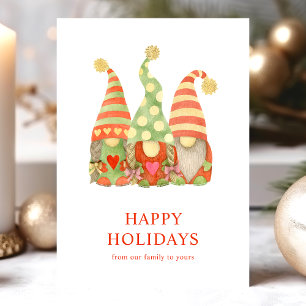 Watercolor Scandinavische Kabouter Kerstkaart Feestdagen Kaart