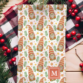 Watercolor Scandinavische kabouter monogram kerst Theedoek