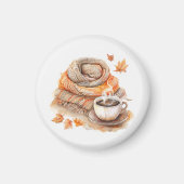 Watercolor Scarf and Coffee Mug Magneet (Voorkant)