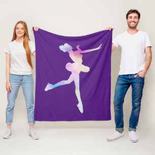 Watercolor Schaatsmeisje Fleece Deken