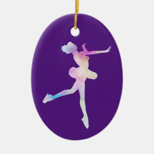 Watercolor Schaatsmeisje Keramisch Ornament