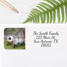 Watercolor Schapen Retouradres