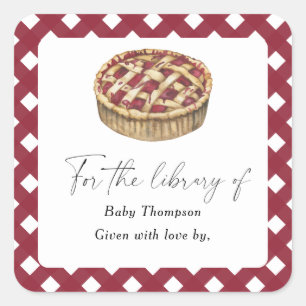 Watercolor schatje - Baby Shower boekplaat Vierkante Sticker