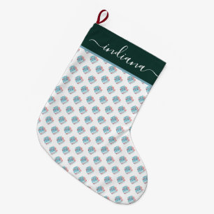 Watercolor Schattig Cadeauverpakkings-patroon Grote Kerstsok