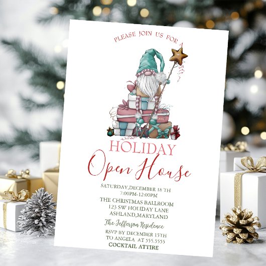 Watercolor Schattig Kabouter Cadeaus Open Huis Kaart