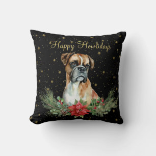 Watercolor Schattige Hond Gelukkige Howlidays Kussen