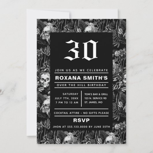 Watercolor Schedel Tuin Over De Heuvel Kaart (Voorkant)