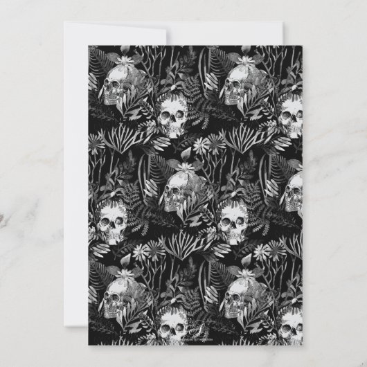 Watercolor Schedel Tuin Over De Heuvel Kaart (Achterkant)