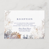 Watercolor Schelp Koraal Bruiloftsreceptie Informatiekaartje (Voorkant)