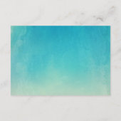 Watercolor Schelpen Strand Bruiloftsreceptie Informatiekaartje (Achterkant)