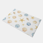 Watercolor Schelpen Zeester Kustpatroon Deurmat (Schuin)