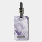 Watercolor schemer paarse monogram bagagelabel (Voorkant verticaal)