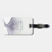 Watercolor schemer paarse monogram bagagelabel (Achterkant horizontaal)