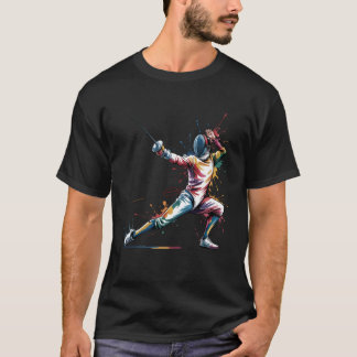 Watercolor Schermen Sport Schermer Schermsport T-shirt