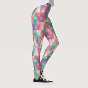 Watercolor Schilderij - Hipster Driehoeken Leggings